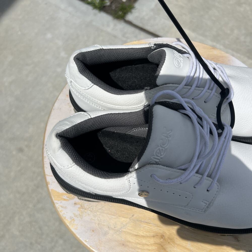 Size EUR 41 aleck Men's Golf Shoes White Athletic Sneaker Plastic Cleats - Picture 6 of 10